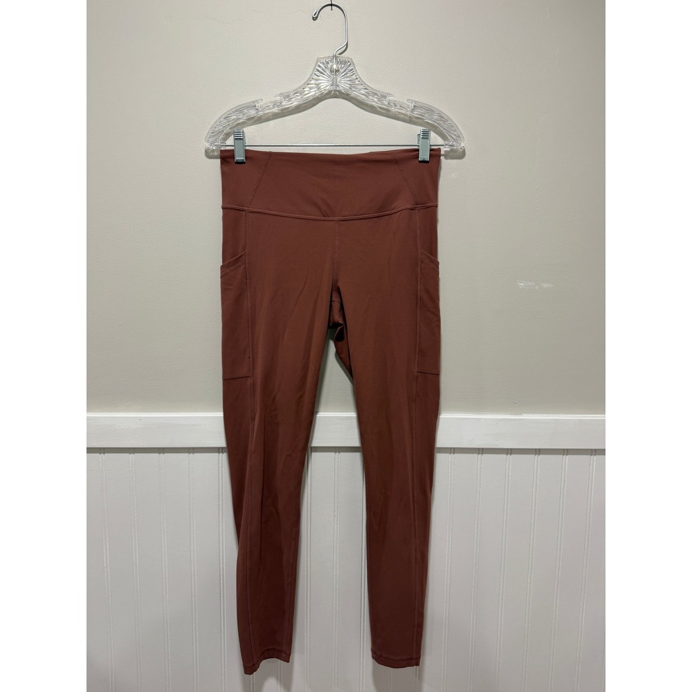 Prana High Rise Full Length Leggings Brown Pockets Women Size Medium